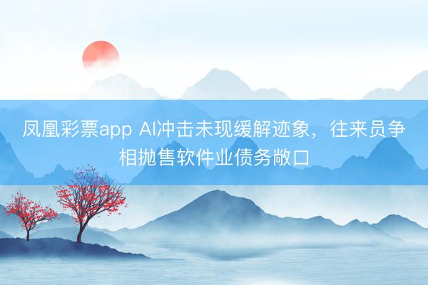 凤凰彩票app AI冲击未现缓解迹象,往来员争相抛售软件业债务敞口