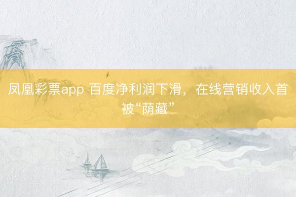 凤凰彩票app 百度净利润下滑,在线营销收入首被“荫藏”